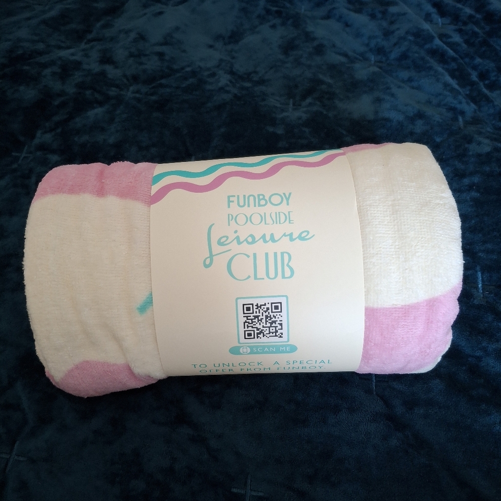 Pink and White Poolside Towel